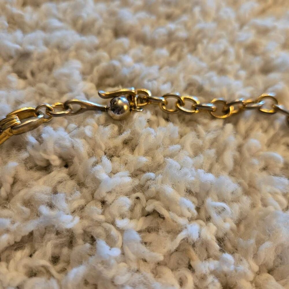 Vintage Gold & Rhinestone Link Necklace - Picture 5 of 8